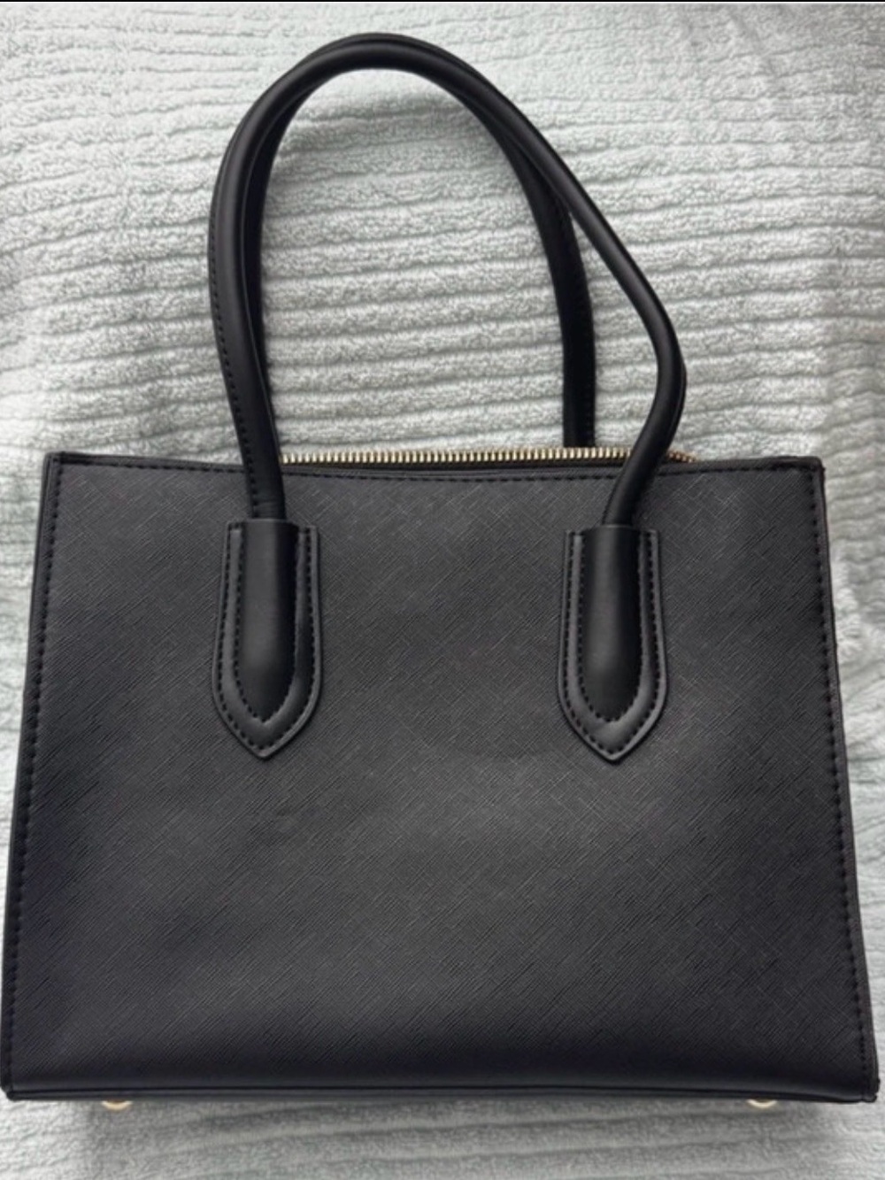 Classic Black Structured Tote Handbag
